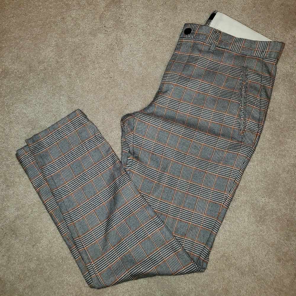 Zara mens plaid chino pants